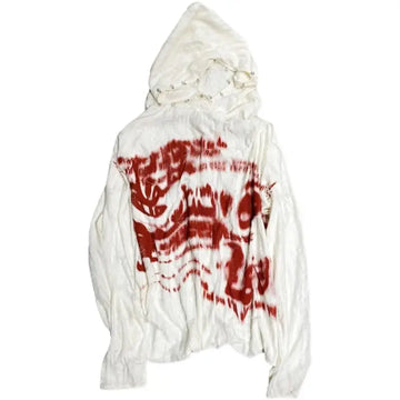 Getadme- Gothic Punk Graphic Print Hoodies Women Grunge Kpop Oversized Hooded Sweatshirt Harajuku Hollow Out Y2K Tops Streetwear